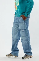 PacSun Light Indigo Baggy Carpenter Cargo Jeans