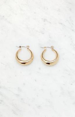 John Galt Gold Thick Hoop Earrings