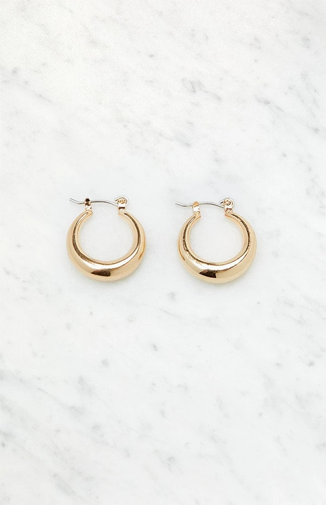 John Galt Gold Thick Hoop Earrings