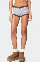 Edikted Dee Sheer Lace Micro Shorts