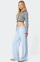 Edikted Giulia Stripey Ribbed Knit Top