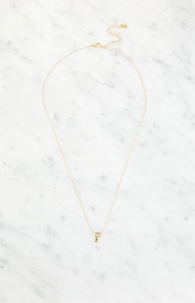 LA Hearts P Initial 14K Gold Plated Necklace
