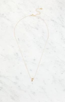 LA Hearts P Initial 14K Gold Plated Necklace