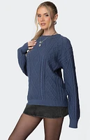 Edikted Jessy Cable Knit Oversized Sweater