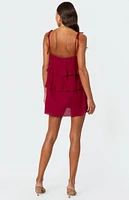 Edikted Dorothia Sheer Linen Look Mini Dress