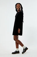 PacSun Kids Velvet Long Sleeve Mini Dress