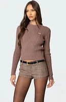 Edikted Beverly Bow Cable Knit Sweater