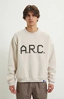 A.R.C. Oatmeal Vintage Wash Heavyweight Fleece Crew Neck Sweatshirt