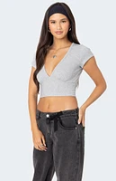 Edikted Deep V Neck Crop Top