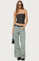 Edikted Blanco Studded Grommet Tube Top