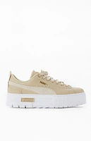 Puma Women's Beige Mayze Leather Sneakers