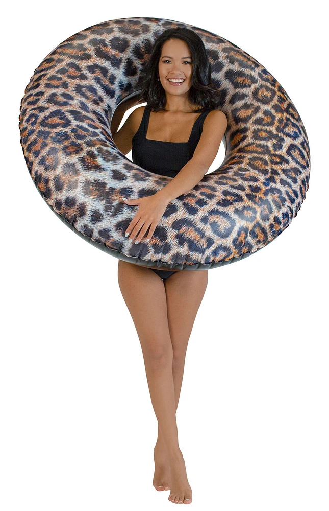 PoolCandy Inflatable Leopard Print Jumbo Pool Tube