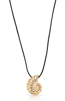 Ettika Nautilus Shell Pendant Black Cord Necklace