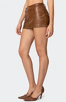 Edikted Studded Faux Leather Mini Skort