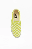 Vans Yellow Classic Checkerboard Slip-On Sneakers