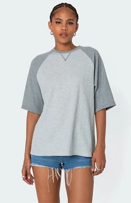 Edikted Oversized Raglan Waffle T-Shirt