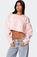 Edikted Chunky Bow Cropped Sweater