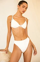 White Seashore High Waisted Bikini Bottom