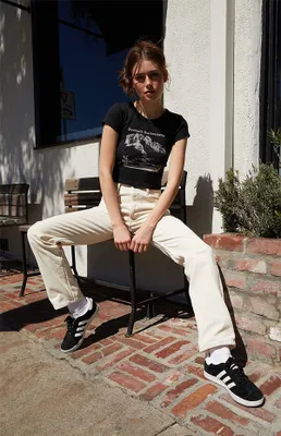 John Galt White Corduroy Straight Leg Pants