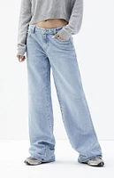 PacSun Casey Light Indigo Seam Low Rise Baggy Jeans