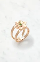 LA Hearts Green Daisy Gem Ring