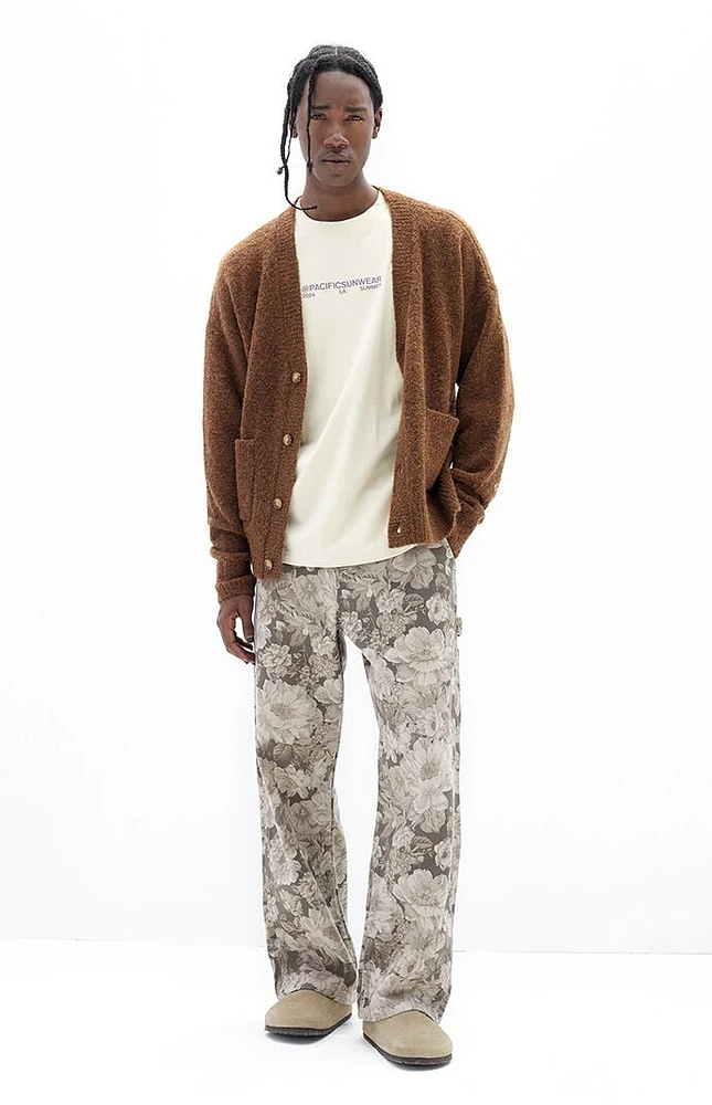 PacSun Brown Floral Baggy Carpenter Jeans