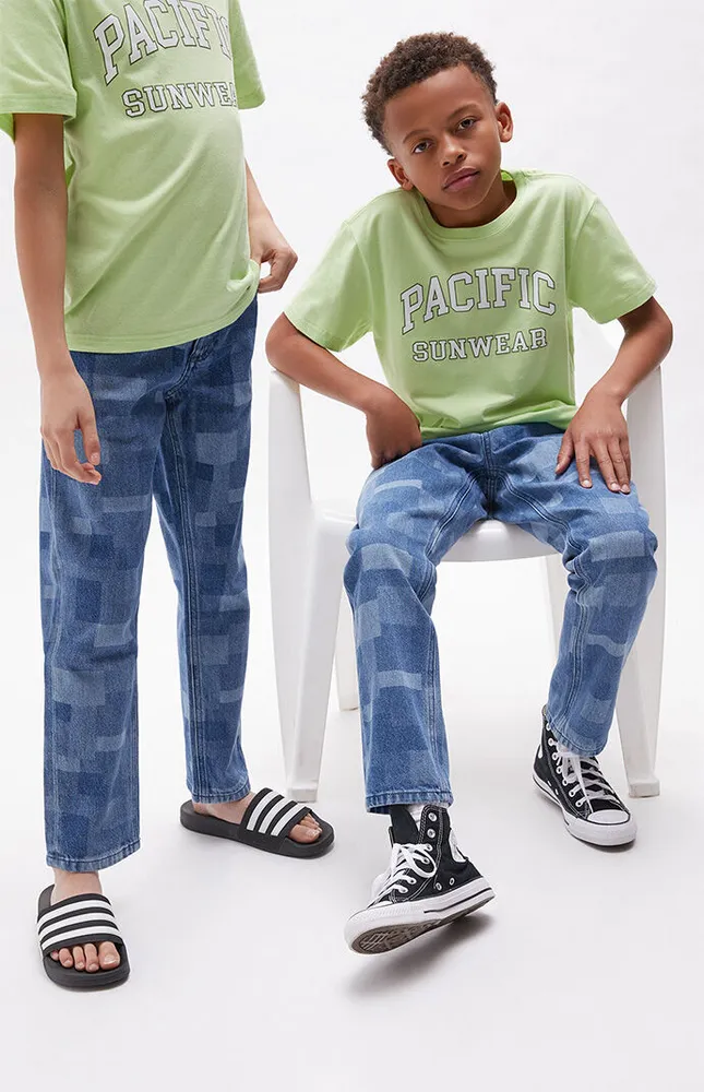 PacSun Kids Patchwork Straight Leg Jeans