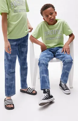 PacSun Kids Patchwork Straight Leg Jeans