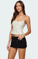Edikted Metallic and Sequin Texture Tank Top