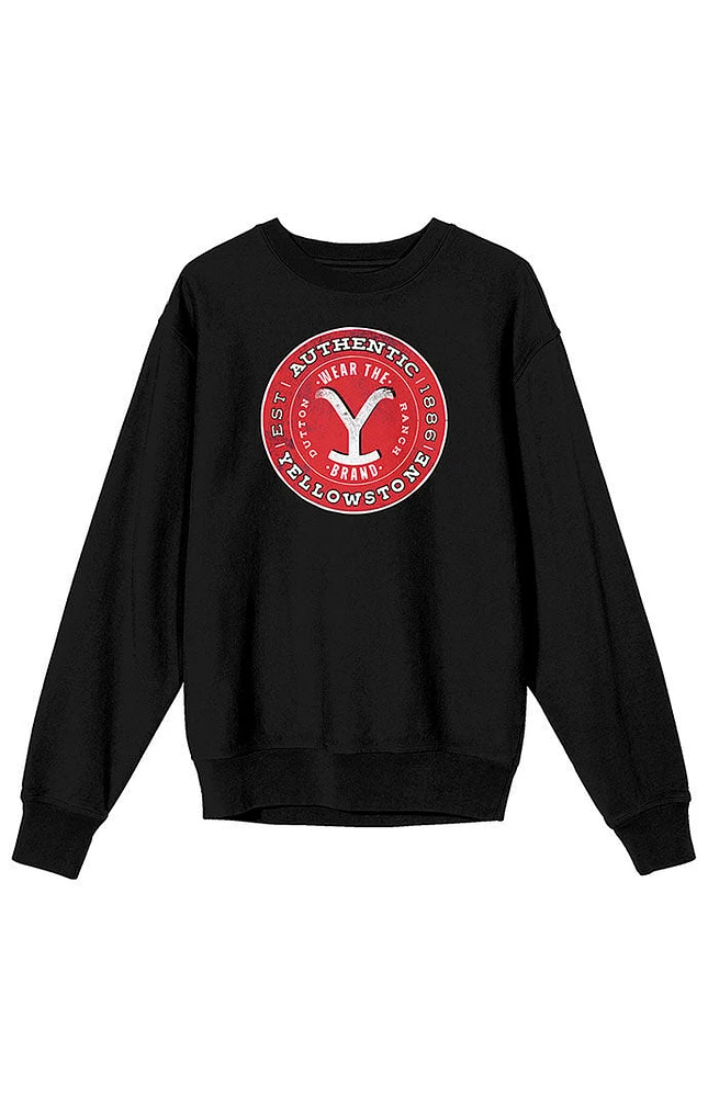 Yellowstone Red Circle Logo Crew Neck Sweatshirt