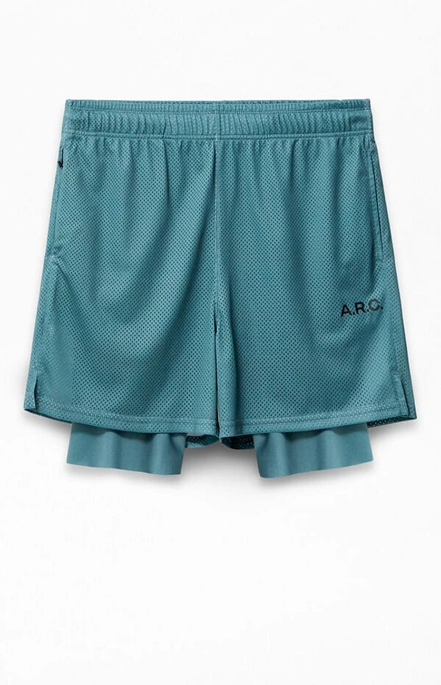 A.R.C. Active Green Mesh 2 1 Shorts