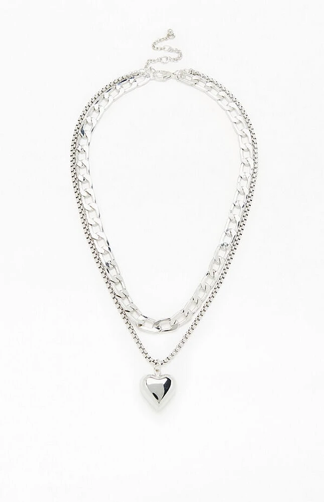 LA Hearts Heart Chain Layered Necklace