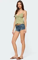 Edikted Brianne Textured Babydoll Tank Top