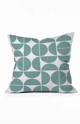 Blue Geometric Outdoor Throw Pillow