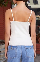 John Galt White Lace Trim Skylar Tank Top