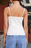 John Galt White Lace Trim Skylar Tank Top