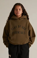 Fear of God Essentials Kids Olive Fleece Hoodie