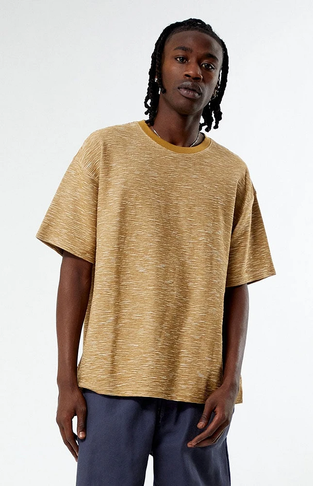 PacSun Brown & Tan Slub Stripe Oversized T-Shirt