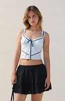 Beverly and Beck Demi Eyelet Ribbon Bow Tank Top