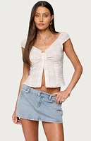Edikted Dolsy Plaid Button Up Top