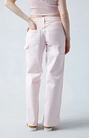 PacSun Eco Pink Carpenter Low Rise Baggy Jeans