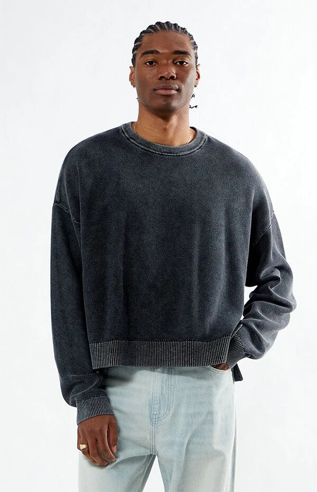 Pacsun Black Textured Crew Neck Sweater