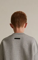 Fear of God Essentials Kids Dark Heather Oatmeal Fleece Crew Neck Sweatshirt