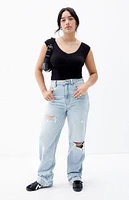 PacSun Light Indigo Ripped '90s Boyfriend Jeans