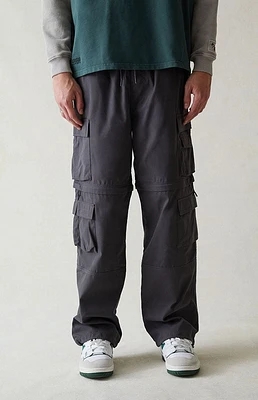 PacSun Canvas Gray Baggy Zip Off Cargo Pants