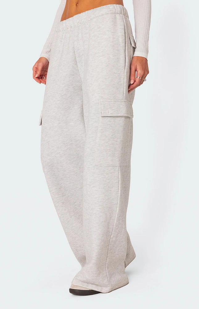 Wide Leg Cargo Sweatpants