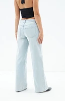 PacSun Casey Light Indigo Star Low Rise Baggy Jeans