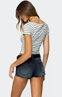Edikted Lihi Striped Boat Neck Top