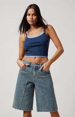 PacSun Light Indigo Star Seam Extreme Denim Jorts