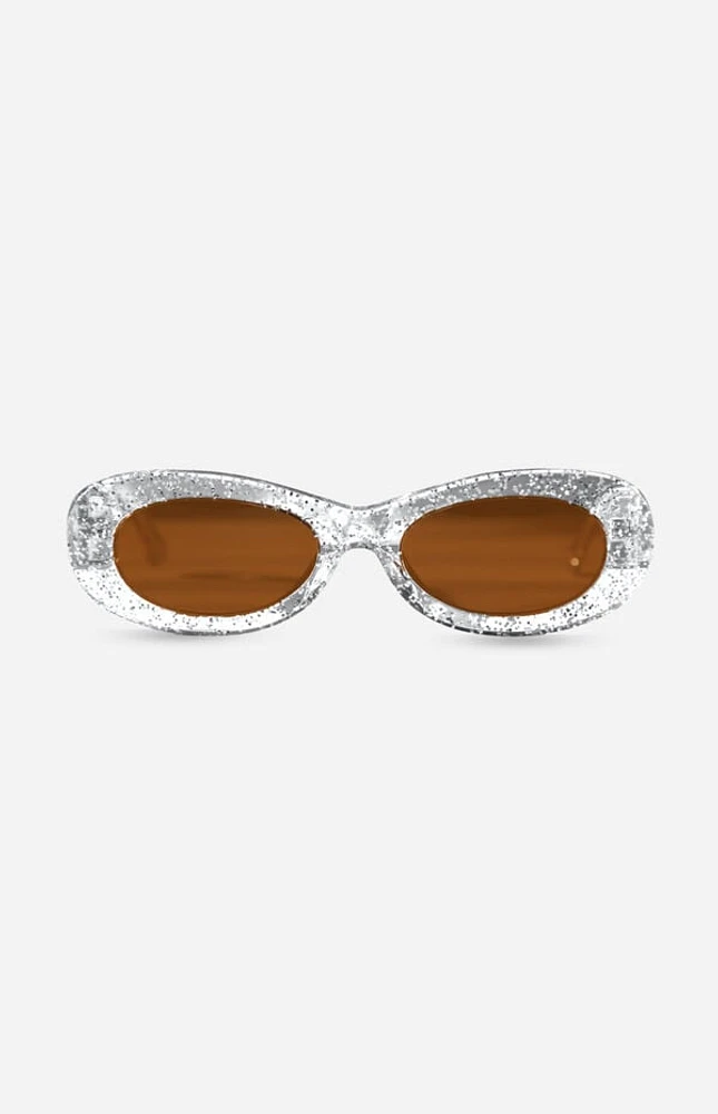 INDY Sunglasses SoHo Glitter Oval Sunglasses